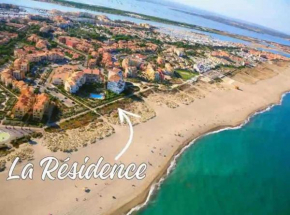 Appartement T2 vue mer port-leucate accès direct plage avec piscine et ascenseur port leucate